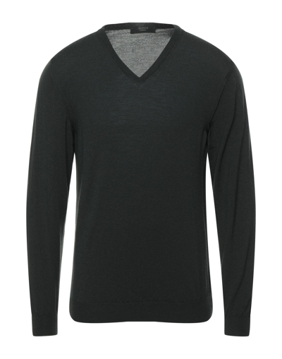 Shop Zanone Man Sweater Dark Green Size 40 Virgin Wool, Polyamide