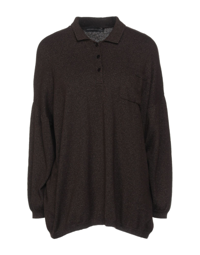 Shop Alessandro Dell'acqua Woman Sweater Dark Brown Size M Polyamide, Wool, Viscose, Cashmere