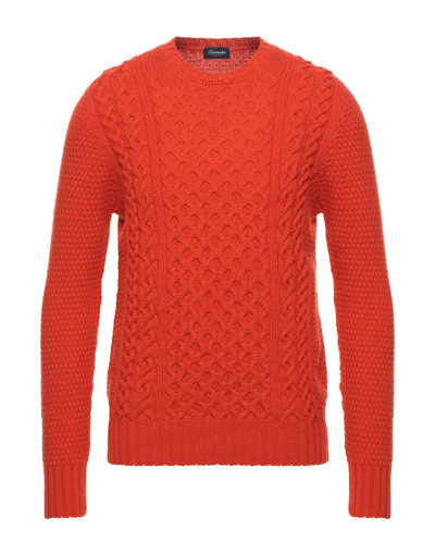 Shop Drumohr Man Sweater Orange Size 44 Lambswool