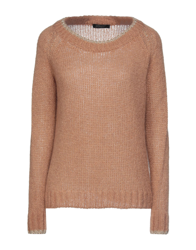 Shop Aragona Woman Sweater Camel Size 10 Acrylic, Polyamide, Mohair Wool In Beige