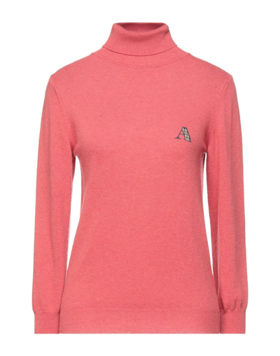 Shop Aquascutum Woman Turtleneck Pastel Pink Size Xl Virgin Wool, Cashmere
