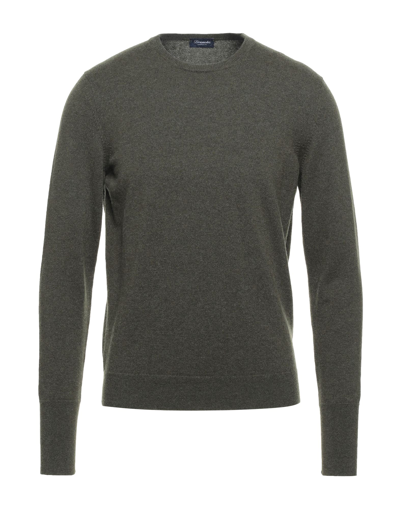 Shop Drumohr Man Sweater Military Green Size 38 Cashmere