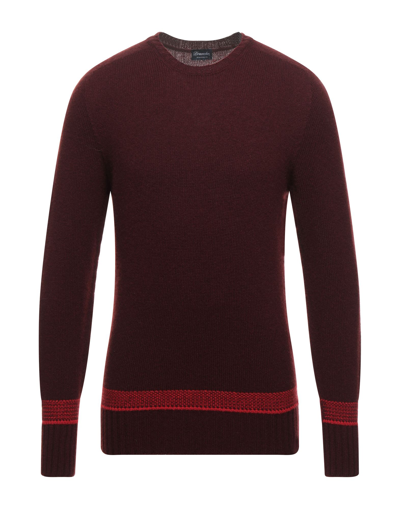 Shop Drumohr Man Sweater Burgundy Size 42 Lambswool In Red