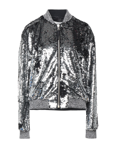 Shop Golden Goose Deluxe Brand Woman Jacket Grey Size 8 Polyester, Nylon, Viscose, Elastane