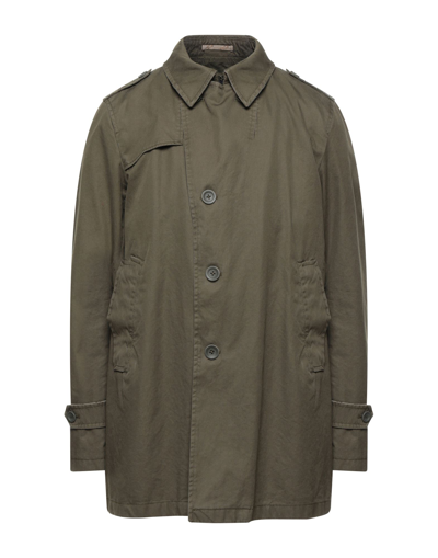 Shop Herno Man Overcoat & Trench Coat Military Green Size 44 Cotton, Polyester