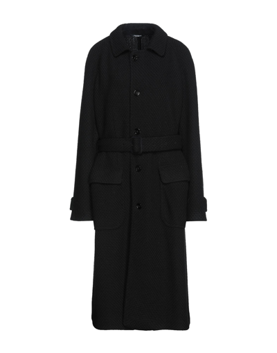 Shop Dolce & Gabbana Man Coat Black Size 48 Acrylic, Modal, Virgin Wool, Viscose, Goat Skin