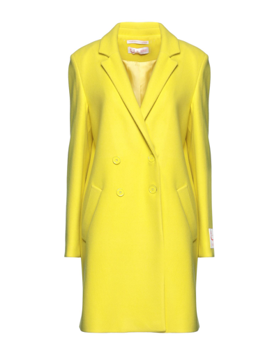 Shop Garage Nouveau Woman Coat Yellow Size 12 Acrylic, Polyester, Wool