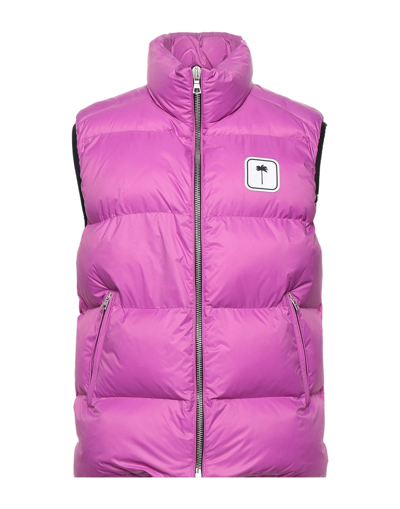 Shop Palm Angels Down Jackets In Mauve
