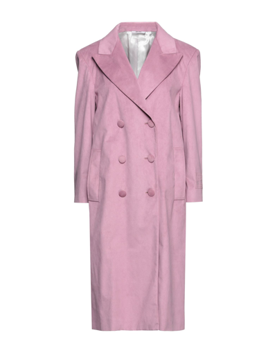Shop Gcds Woman Coat Pink Size 6 Polyester, Polyurethane
