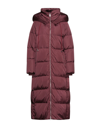 Shop Add Woman Down Jacket Burgundy Size 2 Polyamide In Red