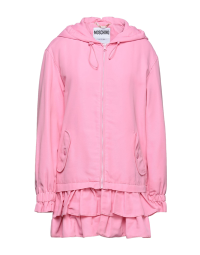 Shop Moschino Woman Overcoat & Trench Coat Pink Size 10 Polyamide