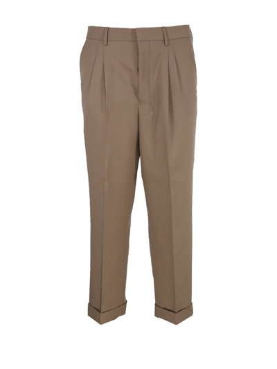 Shop Ami Alexandre Mattiussi Ami Classic Tapered Cropped Pants In Beige