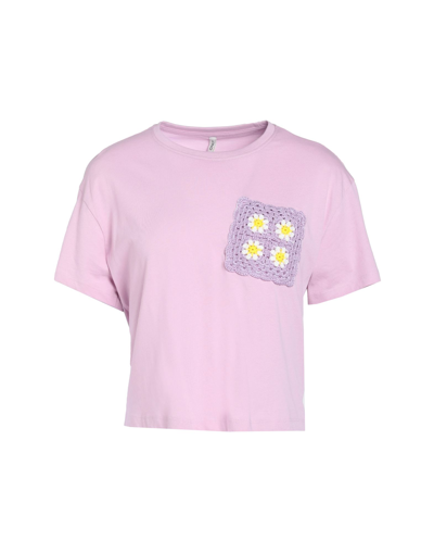 Shop Only Woman T-shirt Light Purple Size Xl Cotton