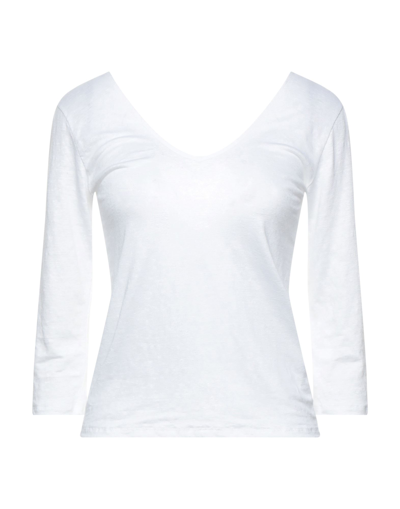Shop Majestic Filatures Woman T-shirt White Size 3 Linen, Elastane