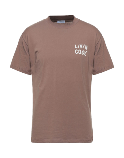 Shop Livincool Man T-shirt Brown Size L Cotton