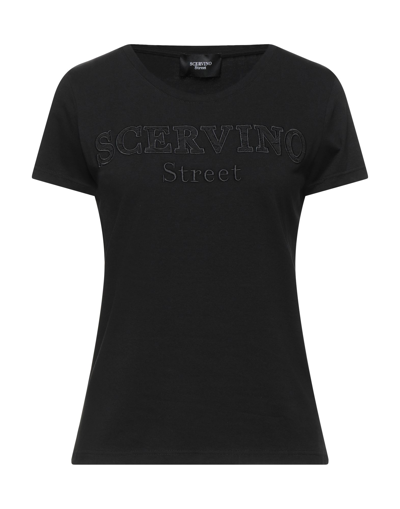 Shop Scervino Woman T-shirt Black Size L Cotton, Elastane