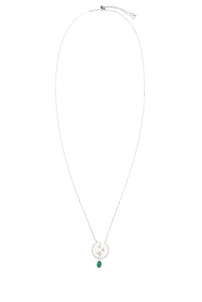 Shop Apm Monaco Jewel Charm Necklace In Silver