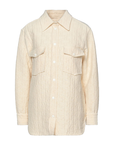 Shop Ottod'ame Woman Shirt Beige Size 10 Cotton, Polyester