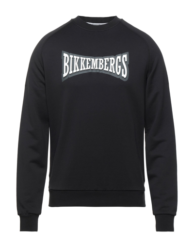 Shop Bikkembergs Man Sweatshirt Black Size L Polyester, Cotton, Elastane