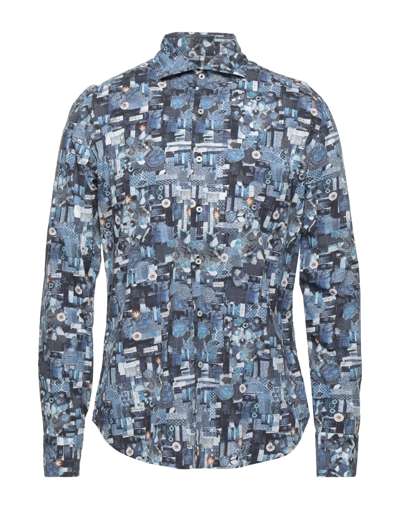 Shop Ghirardelli Man Shirt Blue Size 17 ½ Cotton
