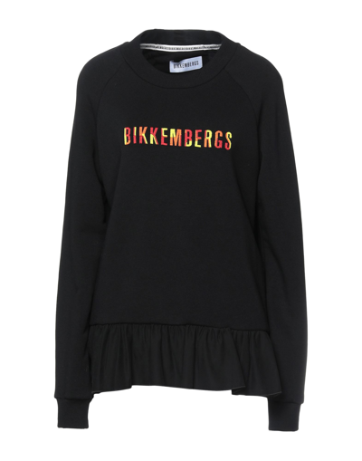 Shop Bikkembergs Woman Sweatshirt Black Size Xs Polyester, Cotton, Modal, Viscose