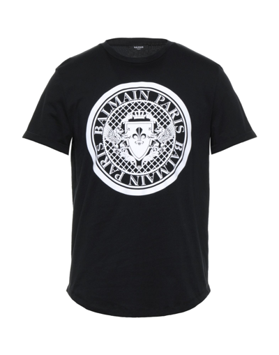 Shop Balmain Man T-shirt Black Size S Cotton