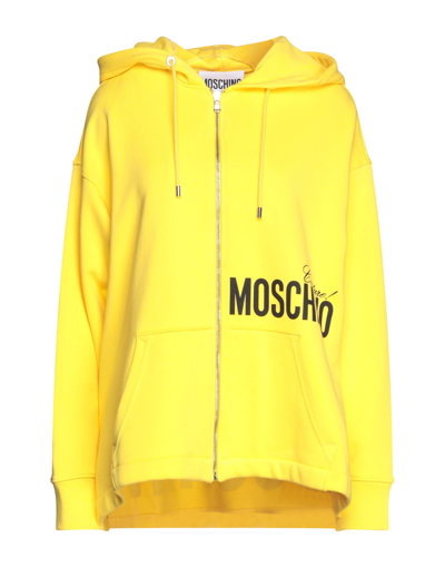 Shop Moschino Woman Sweatshirt Yellow Size 14 Cotton