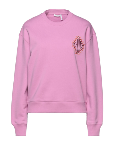 Shop Chloé Woman Sweatshirt Pink Size Xs Cotton