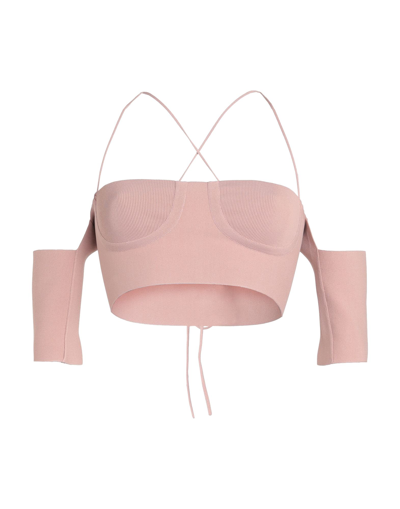 Shop Ambush Woman T-shirt Blush Size S Viscose, Polyester, Polyamide, Elastane In Pink