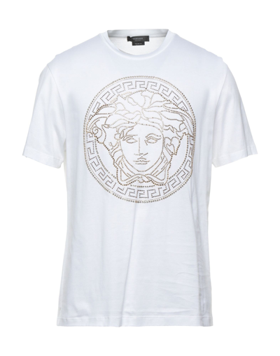 Shop Versace Man T-shirt White Size L Cotton