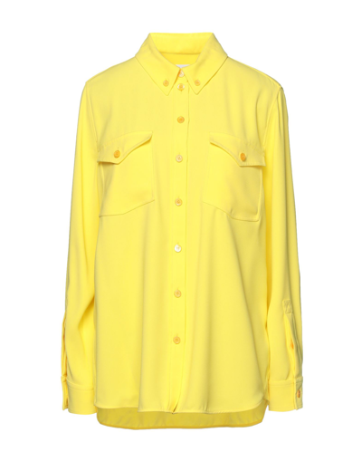 Shop Burberry Woman Shirt Yellow Size 6 Polyester