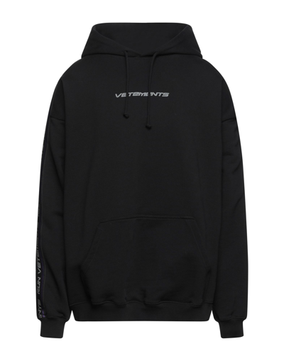 Shop Vetements Man Sweatshirt Black Size L Cotton, Polyester