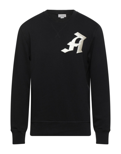 Shop Alexander Mcqueen Man Sweatshirt Black Size S Cotton, Elastane, Viscose, Polyester