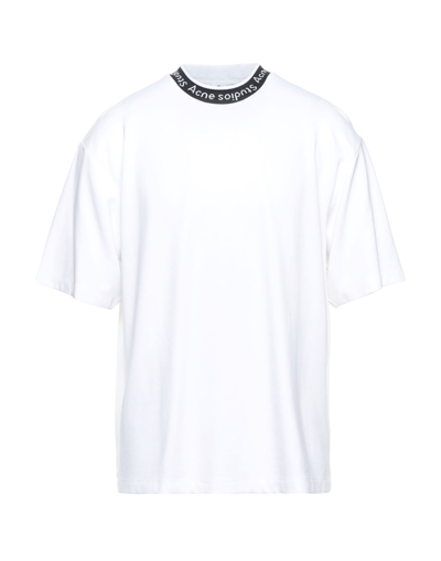 Shop Acne Studios Man T-shirt White Size Xs Viscose, Nylon, Elastane