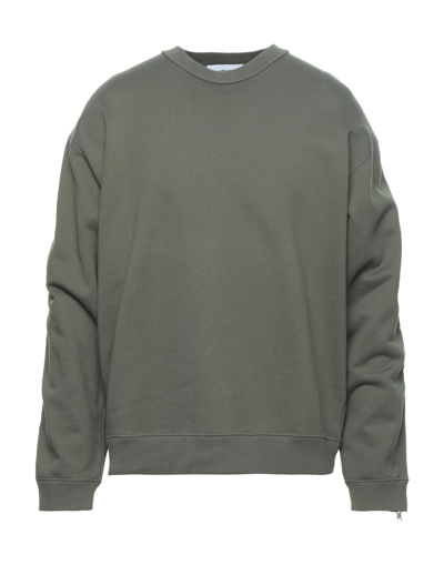 Shop Ambush Man Sweatshirt Military Green Size S Cotton, Polyamide, Polyester
