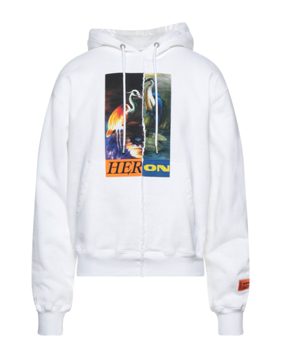 Shop Heron Preston Man Sweatshirt White Size S Cotton, Elastane, Polyester