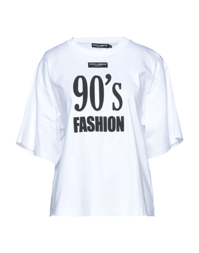 Shop Dolce & Gabbana Woman T-shirt White Size L Cotton