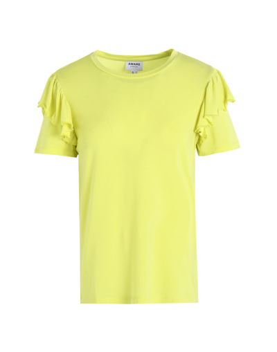 Shop Vero Moda Woman T-shirt Acid Green Size L Tencel Lyocell, Elastane
