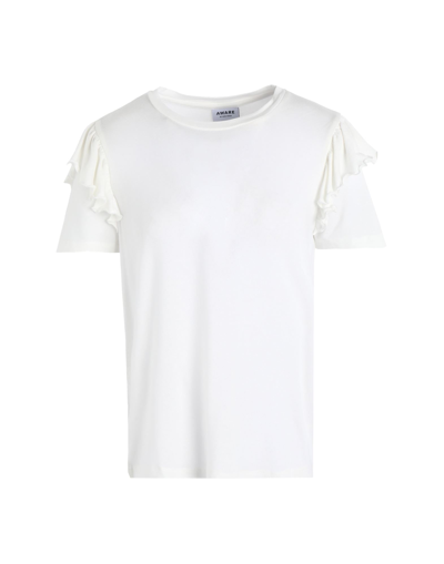 Shop Vero Moda Woman T-shirt White Size L Tencel Lyocell, Elastane