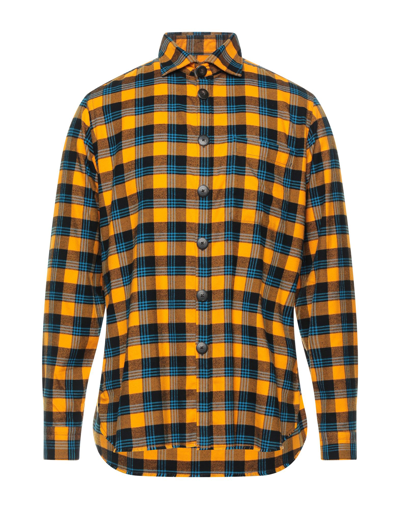 Shop Gmf 965 Man Shirt Orange Size 14 ½ Cotton