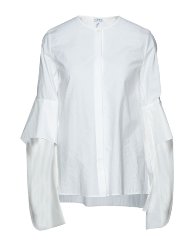 Shop Loewe Woman Shirt Ivory Size 6 Cotton, Polyamide In White