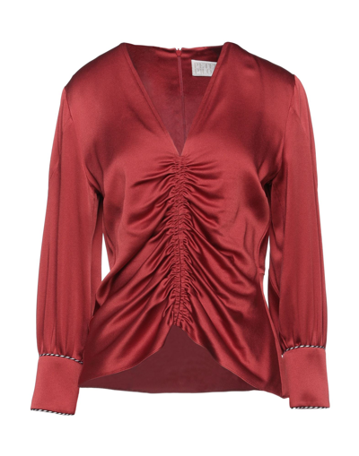 Shop Peter Pilotto Woman Top Brick Red Size 4 Acetate, Viscose