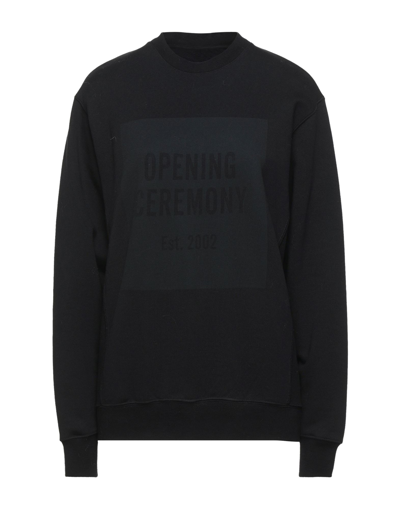 Shop Opening Ceremony Woman Sweatshirt Black Size Xs Cotton, Elastane