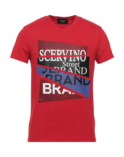Shop Scervino Ermanno  Man T-shirt Red Size Xl Cotton, Elastane