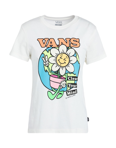 Shop Vans Clear Mind Woman T-shirt Ivory Size S Cotton In White