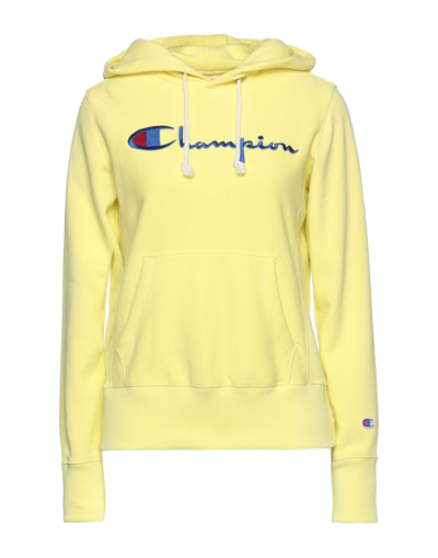 Shop Champion Reverse Weave Woman Sweatshirt Yellow Size Xs Cotton