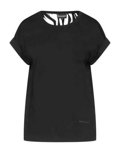 Shop Emporio Armani Woman T-shirt Black Size 8 Cotton, Polyester