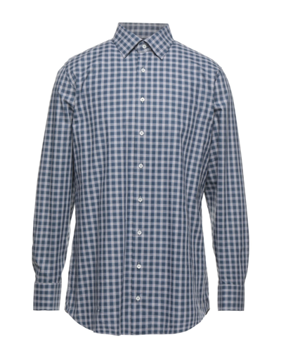 Shop Tombolini Man Shirt Slate Blue Size 17 ½ Cotton