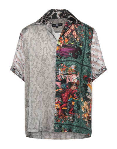 Shop Edward Crutchley Man Shirt Dove Grey Size S Silk