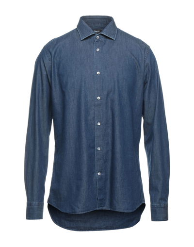 Shop Allegri Man Denim Shirt Blue Size M Cotton